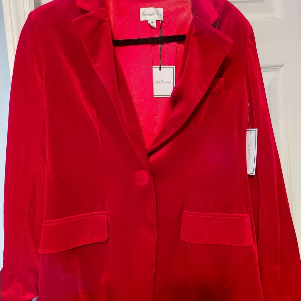 Premier Amour  Red Velvet Blazer